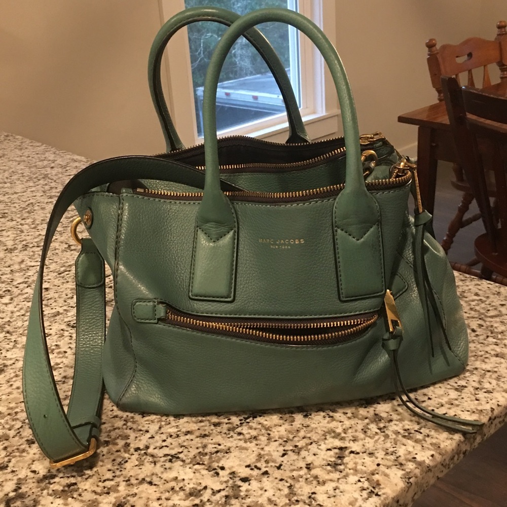 Marc Jacobs Green Leather Tote Satchel